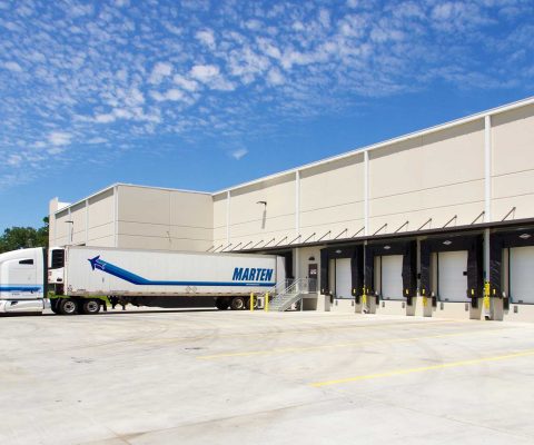 Loading dock at Adams Beverages distribution facility