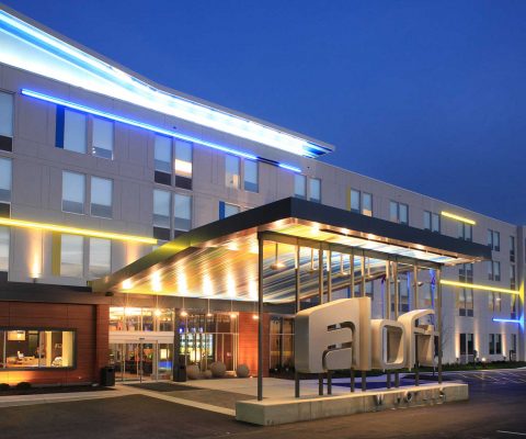 Entrance to Aloft Hotel