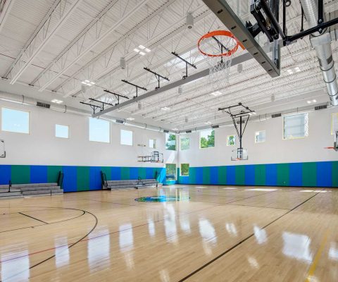 Full-size gymnasium at the Arts & Recreation Center at Ellis Park