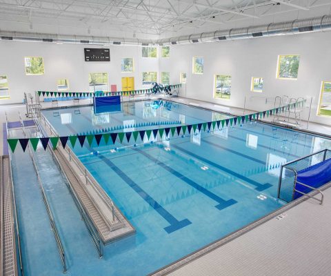 Indoor swimming pool at the Arts & Recreation Center at Ellis Park