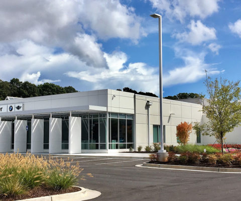 Main entrance of the BMW Walker Training Facility