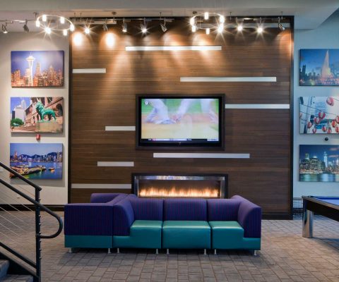 Lounge area at Campus Circle student apartments