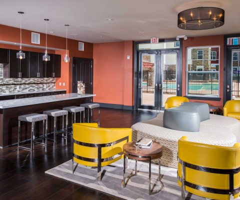 Community area at The Den student apartments