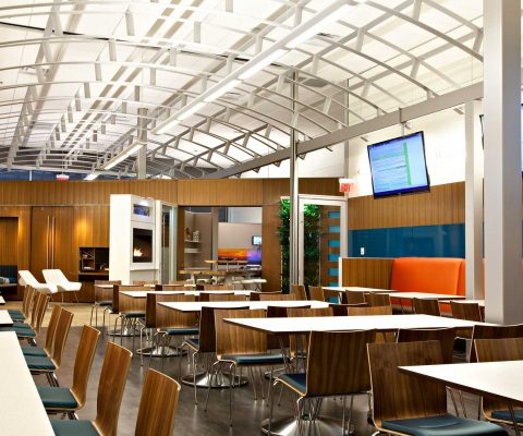 Employee break room in DIRTT Environmental Solutions tenant suite