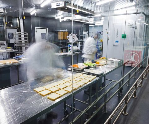 Production area at DO & CO Chicago catering facility