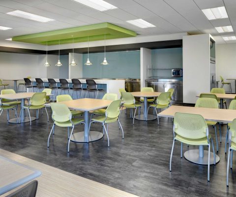 Employee break room at Edward Don & Company corporate headquarters and logistics center