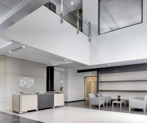Lobby at Edward Don & Company corporate headquarters and logistics center