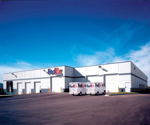 Loading docks at FedEx distribution center in Waukegan, IL