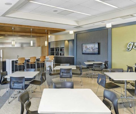 Break room at Golden State Foods distribution facility