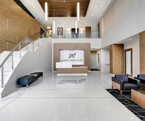 Lobby of Golden State Foods distribution facility