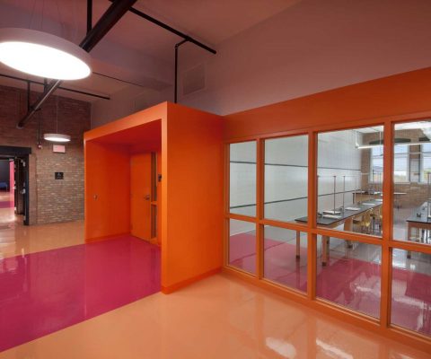 Hallway at Instituto Health Sciences Career Academy