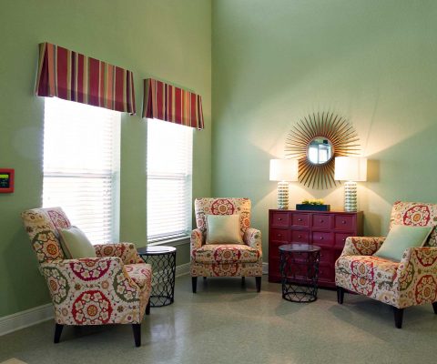 Sitting area at Las Brisas Manor senior living facility
