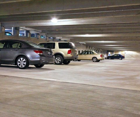 Parking spaces in the Libertyville Parking Deck