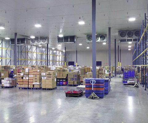 Refrigerated storage area at NFI Industries distribution center