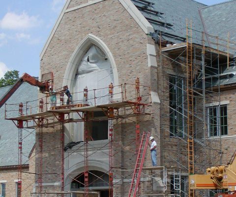 Construction in progress at Notre Dame Athletics Center