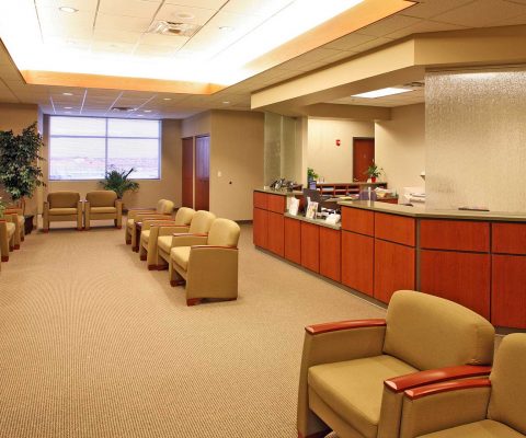 Waiting area at Prairie Pointe Medical office
