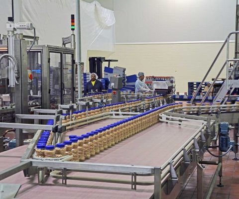 Fisher Nuts on conveyor belt at John B. Sanfilippo & Son processing and distribution facility
