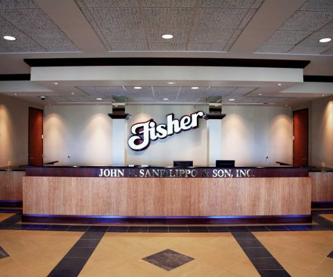 Lobby at John B. Sanfilippo & Son corporate headquarters