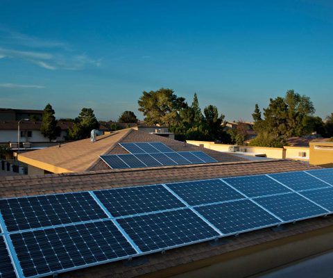 Roof top solar panels at Sarah’s Place at Glencroft