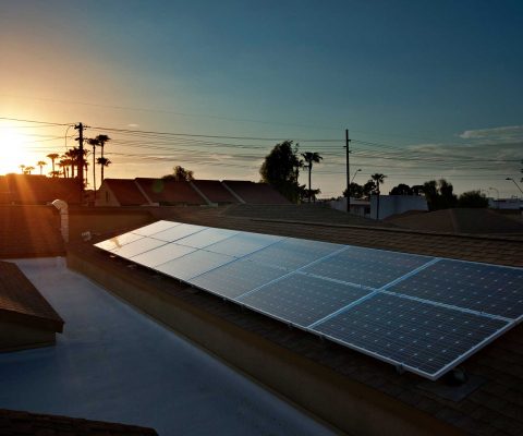 Roof top solar panels at Sarah’s Place at Glencroft