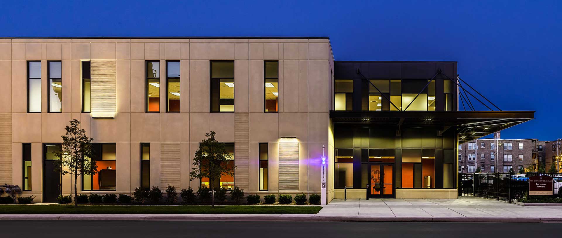 Exterior of the University of Chicago Facilities Services Building
