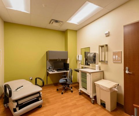 Examination room at the St. Joseph County VA Clinic