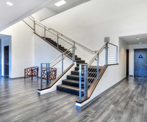 New staircase and flooring at Von Karman Tech Center